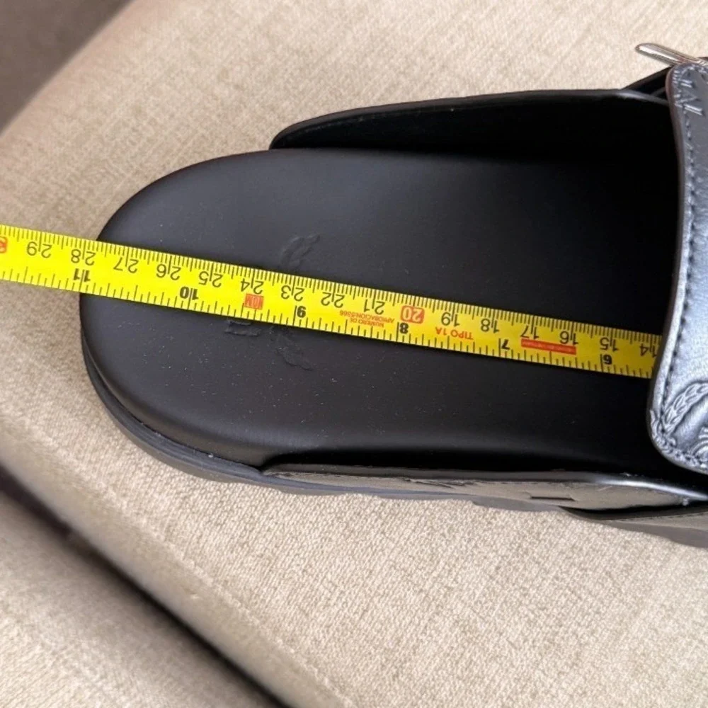 MCM Leather Men's Buckle Clogs (Flat‎ Mule In Black) Sizes 42
